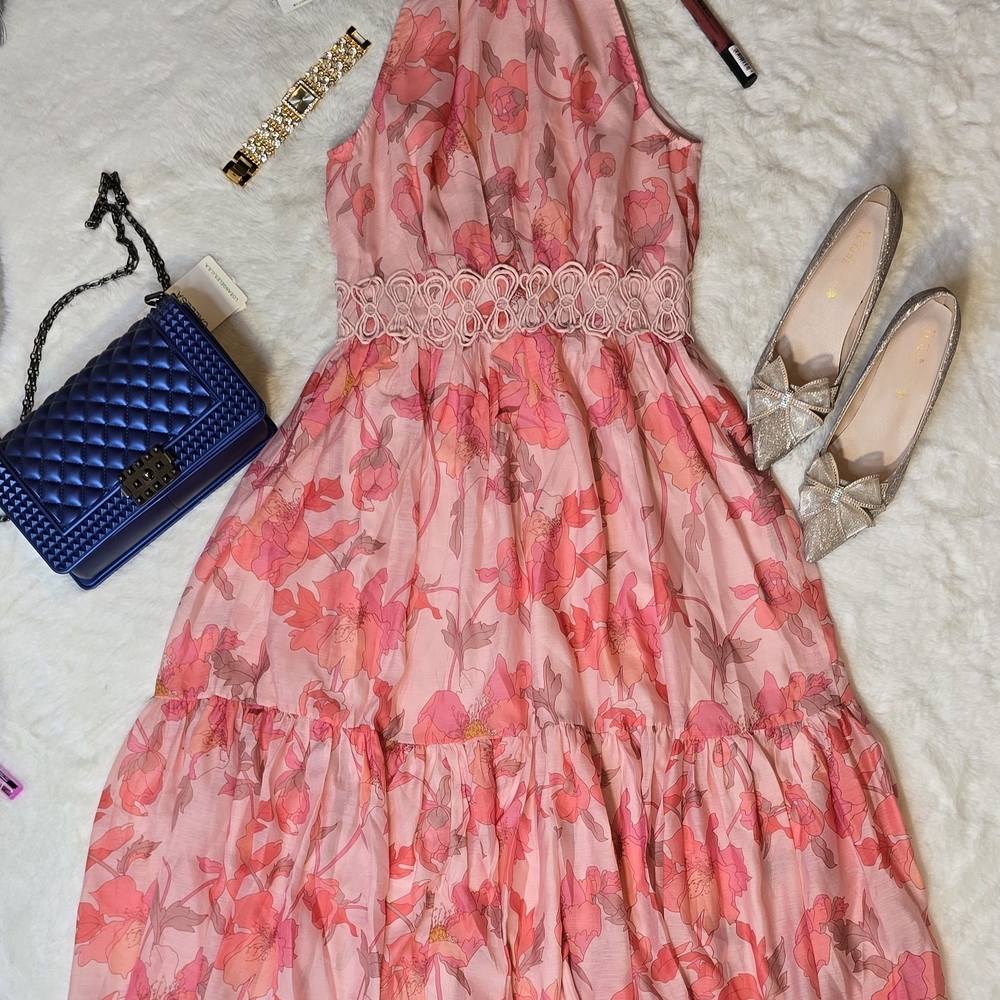 Ina Pink Floral Maxi Dress